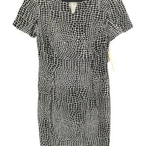 Maggy London Black and White Geometric Print Dress Vintage, size 10 New
